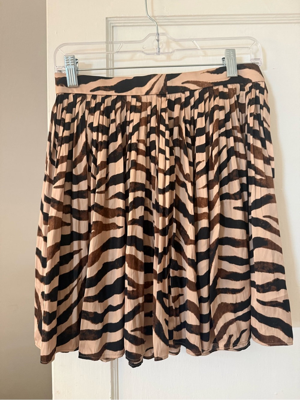 J crew Animal Print swing skater Skirt - Beige and Black